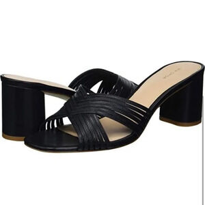 VIA SPIGA Women's V Rafaela Slides Sandal, Black, 9